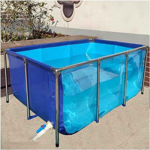 Aquarium-Pool, Zusammenklappbarer Wassertank Aus PVC-Leinen Teiche, Transparente Sichtscheibe Und Ablassventil, 1,3 Mm Plane, Wasserspeicherbecken Für Schwimmende Koi-Fischschildkröten,120x80x51cm von DPLXFPP