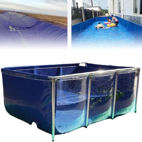 Zusammenklappbarer Wassertank, Verdickter Canvas-Fischteich, Tragbare Wasserspeicherbehälter, Canvas-Zisterne Mit Ablassventilreservoir, Großer Aquakultur-Wassertank Aus Kunststoff,100x60x51cm von DPLXFPP