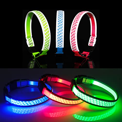 Hundehalsband Leuchtend DQGHQME Leuchthalsband Hund USB Aufladbar Anione LED Halsband für Hunde Verstellbares Reflektierendes Bezaubernd Leuchtendes Hundehalsband kleine, Mitte, Große Hunde (Rosa) von DQGHQME