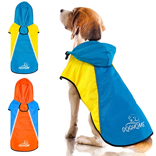 Regenjacke Hund DQGHQME Hunderegenmantel, Regenmantel Hund Wasserdicht, Einstellbare Regencape Hund, Reflektierender Wasserdichter Hundemantel Ultraleicht für Große Mittlere Kleine Haustier Hund (XL) von DQGHQME