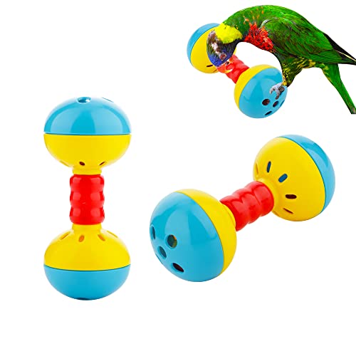 DQITJ 2 Stück Vogel Hantel Fuß Spielzeug, Anreicherung Rasseln Glocken Fuß Spielzeug für kleine Vögel Papageien Sittiche Nymphensittiche Sittiche Sittiche Sittiche Sittiche Sittiche Sittiche von DQITJ