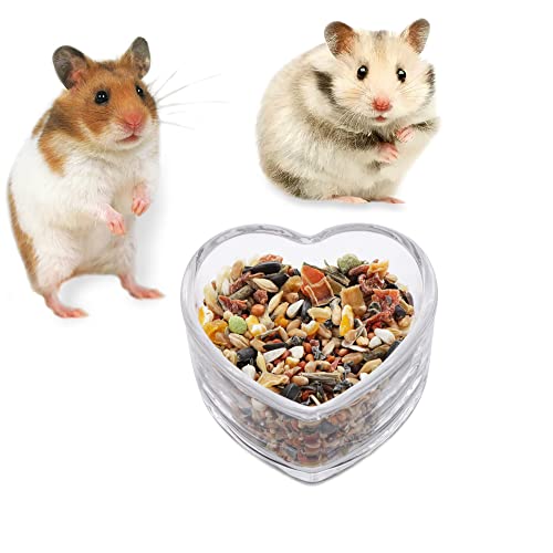 Hamster Transparente Glas Futter und Wasser Schale Niedlich Herzform Futternapf für Hamster Igel Kleines Haustier von DQITJ