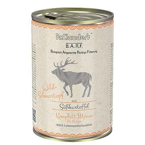 Barf Katzenfutter - Hirsch - Packung mit 6 Dosen mit je 400 g von DR CLAUDER'S