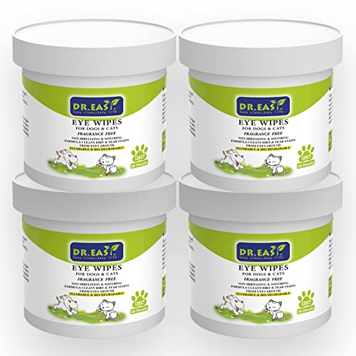 DR.EASY Haustier-Augenwischer,480 Karat, für Hunde, Katzen, Pferde und Kaninchen, Tränenfleckenentferner, Welpen, Kätzchen, getrocknete Schleimentladung, weich und sanft, pflanzliche Formel von DR. EASY