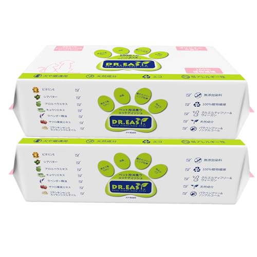 DR.EASY Haustiertücher für Hunde und Katzen, reinigt Ohren, Gesicht, Po, Körper und Augenpartie – praktisch, ideal für Zuhause oder Reisen (Super pflegend-2) von DR. EASY