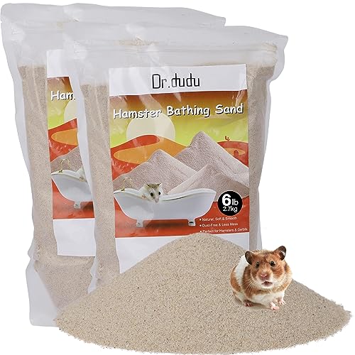 DR.DUDU Hamster-Badesand, 5,4 kg, staubfreier Wüstensand oder Töpfchenstreu, Sand für Hamster, Chinchillas, Rennmäuse, syrische Mäuse, Kleintiere (Beige) von DR.DUDU