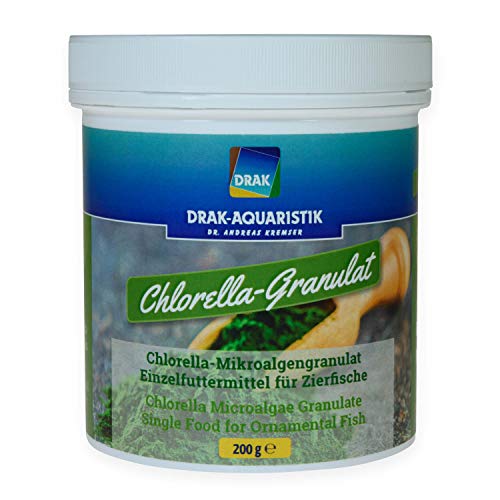 DRAK-Aquaristik Einzelfuttermittel Zierfische Chlorella-Mikroalgen-Granulat in der Dose 200 g von DRAK-Aquaristik