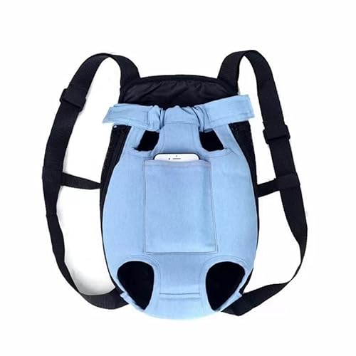 Haustier-Schlingenrucksack, verstellbarer Haustier-Front-Katzen-Hundetragetasche, Reisetasche mit Beinen, verlängert für Reisen, Wandern, Camping, kleine bis mittelgroße Hunde, Katzen, Welpen (mittlere Größe) (Farbe: Blau, Größe: L) von DRAUTZ