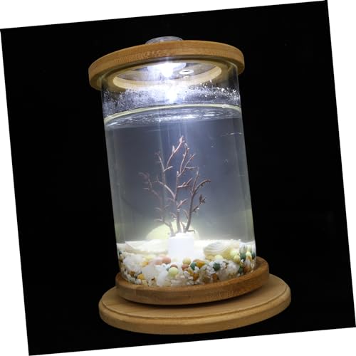 DRESSOOS 1 Satz Desktop Micro View Aquarium Kunstpflanze Aquarienbecken Für Den Haushalt Desktop- Desktop-fischschüssel Desktop-versorgung Fischaquarium Bürozubehör Bambus Brown von DRESSOOS