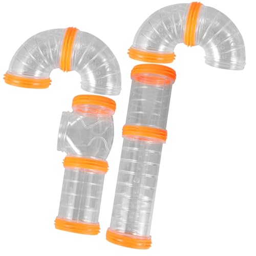 DRESSOOS 1 Satz Hamsterpfeifen-Set Transparentes Gebogenes Rohr Meerschweinchentunnel Und Verstecke Verbindungstunnelgleis Hamsterspieltunnel Hamster Klarer Schlauchverbinder Plastik von DRESSOOS