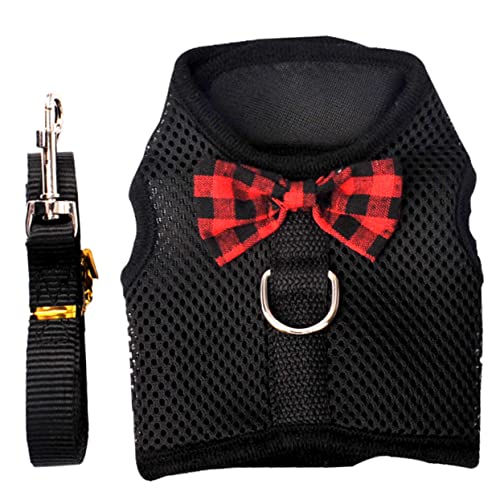 DRESSOOS 1 Satz Haustierleine Weste Für Haustiere Hundegeschirr Weste Meerschweinchenleine Leine Für Kleintiere Trainingsgeschirr Für Hunde Hundegeschirr Hasenleine Black Nylon von DRESSOOS