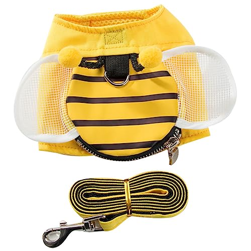 DRESSOOS 1 Satz Hundeweste hundegurt hundelaufband Dog hundehalsband hundekragen hundehalsbänder Hundegeschirr Leine für kleine Hunde Hundeleine Haustier Geschirr Weste für Haustiere Yellow von DRESSOOS