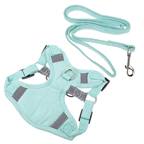 DRESSOOS 1 Satz Katzenleine Sicheres Katzengeschirr Kitten-jacken-Geschirr Verstellbares Welpengeschirr Katzengeschirr Seil Traktionsgeschirr Für Kätzchen Katzenwestenleine Green Baumwolle von DRESSOOS