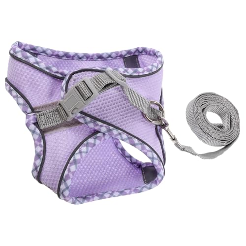 DRESSOOS 1 Satz Katzenleinenweste Hunde Haustier Hund Kleiner Zwinger Co Zubehör Bausatz Auto Halter Welpengeschirr Züchten Kleines Geschirr Für Welpen Polyester Violett von DRESSOOS