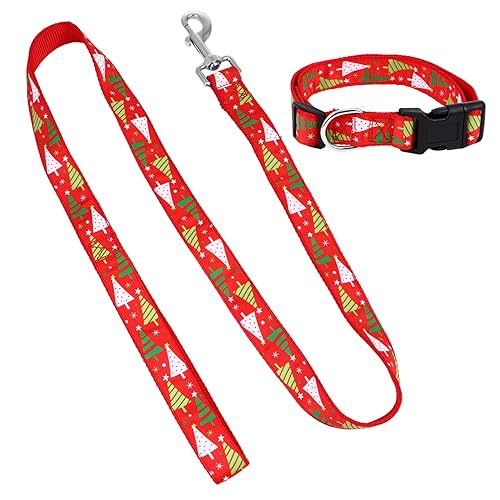 DRESSOOS 1 Satz Kragen Kordelzug Weihnachtshundehalsband Weihnachtskostü Für Haustiere Weihnachten Haustierhalsband Weihnachtshaustierbandana Hund Halsband Riemen Hundegeschirre Rot Nylon von DRESSOOS