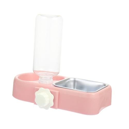 DRESSOOS 1 Satz Schüssel zum Aufhängen für Haustiere Abnehmbarer Wasserspender Automatische Tränke für Haustiere pet Feeder pet Water Bottle Rutschfester Hundenapf Hundefutter pp Rosa von DRESSOOS