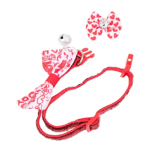 DRESSOOS 1 Satz Valentinstag Halskette Fliege Kragen Hundehalsband Licht Krawatte Hundeschleifen Für Hundekostüme Für Hunde Hundehalsband Personalisiert Bogen Polyester Baumwolle von DRESSOOS