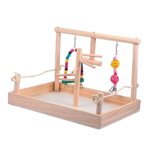 DRESSOOS 1 Satz Vögel Spielzeug Wackelt Mit Spielzeug Vogelbissspielzeug Spielzeug Für Sittiche Vogelkäfig-schaukelspielzeug Taubenspielzeug Spielzeug Für Vogelkäfige Papagei Khaki Hölzern von DRESSOOS