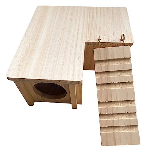 DRESSOOS 1 Set Hamsterversteck Aus Holz Hasenhaus Für Kleine Tiere Nagerhaus Für Kaninchen Gemütliches Versteck Ideal Für Hamster Und Meerschweinchen Natürliche Holzoptik x 15 von DRESSOOS