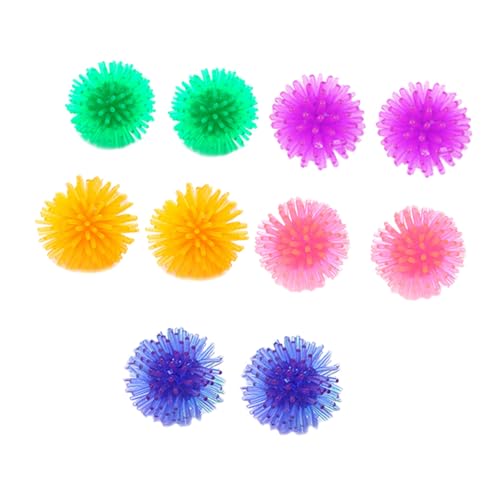 DRESSOOS 10pcs Katze Stachelball Spielzeug Ball Beißspielzeug Hund Kauspielzeug Spaß Spielzeug Katze Kratzspielzeug Hund Weiche Stichbälle Bewegung Haustier Quietschende Kaubälle Katzenminze Bälle von DRESSOOS