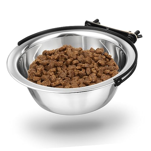 DRESSOOS 1Stk Futternapf für Papageien breiter erhöhter Katzennapf Hundefutter Hundegeschirr edelstahlschüsseln pet Bowl Kassierer-Set Haustier Coop-Tasse Wassernapf für Tierfutter Silver von DRESSOOS