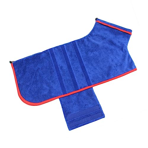 DRESSOOS 1Stk Haustier Bademantel hundepflege Hunde Pflege bademuschel für Hunde Tierhandtuch mikrofaser Badetuch saugfähige Badetücher Hund duschtuch Haustier-Reinigungstuch Polyester Blue von DRESSOOS