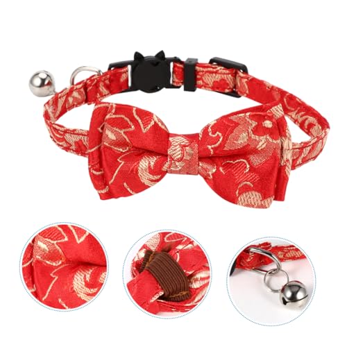 DRESSOOS 1Stk Haustierhalsband Glocke Katzenhalsband Halloween-Welpenhalsband Kitten Verstellbares Glockenhalsband für Katzenhalsring im chinesischen Stil Stoff von DRESSOOS