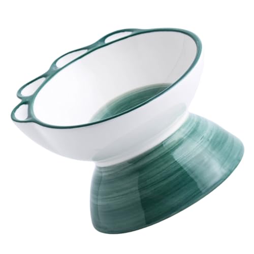 DRESSOOS 1Stk Haustiernapf pet Water Bowl pet Bowl Hunde kaustangen Dog Food Bowl näpfe Katzen Katzennapf erhöhte Katzenfutternäpfe Futternapf Dinosaurier-Krallen-Hundenapf Keramik Green von DRESSOOS