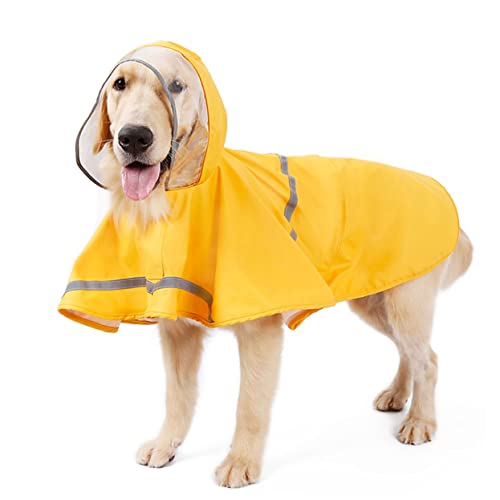 DRESSOOS 1Stk Regenmantel für Haustiere Hunde-Matschanzug Regenjacke Kühlende Hundeweste hunderegenmantel Dog rain Jacket wimperntusche Haustier-Regentuch Hunde-Regen-Kapuzenpullover Yellow von DRESSOOS