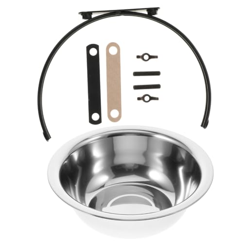 DRESSOOS 1stk Coop-Becher Aus Edelstahl Zwinger Wassernapf Hängend Hundewasser Haustierkäfig Slow Feeder Hundenäpfe Futternapfhalter Für Hundehütten Hundestall Tasse Hundenapf Silver von DRESSOOS