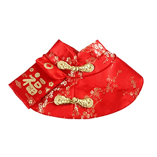 DRESSOOS Kleider 1stk Haustierkleidung Katze des Neuen Jahres Chinesisches Kleid Hund Katze Bekleidung Haustier Katze Neujahr Kostüm Hunde-neujahrs-Outfit Kätzchen Rot Cheongsam von DRESSOOS