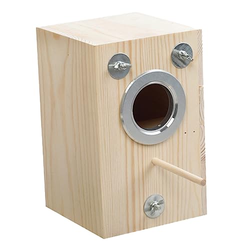 DRESSOOS 1stk Vogelzuchtbox Vogelhaus Für Käfig Nester Nistkästen Wellensittichkäfig Vogelnest Vogelkäfige Für Sittiche Vogelhauskäfig Vogel? ? ?? Brutvogelkäfig Vögel Hölzern Beige von DRESSOOS