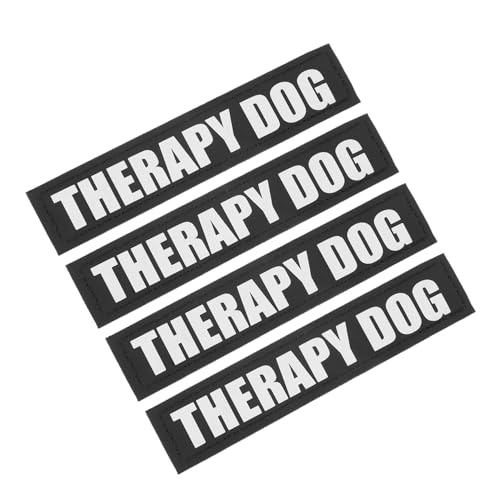 DRESSOOS 2 Paar Geschirr mit Hundehalfter-Patches Aufkleber für Hundegeschirre Haken Hundezucht therapiehund reflektierende Aufnäher Haustier Hundegeschirr Patches Pu Black von DRESSOOS