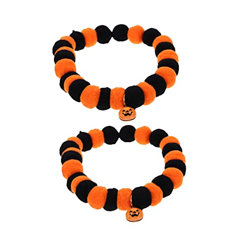 DRESSOOS 2 Stück Halloween Halsband Dekoratives Katzenhalsband Katzenhalsband Halskette Waschbares Katzenhalsband Hundehalsbänder Für Welpen Halloween Party Katzenhalsband Halloween von DRESSOOS