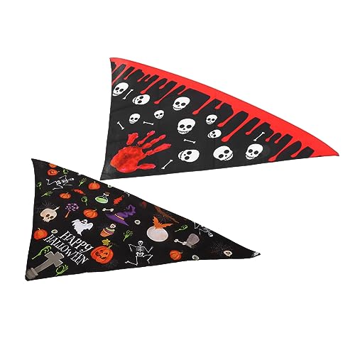 DRESSOOS 2 Stück Haustier Dreieckshandtuch Halloween Haustier Bandana Welpen Lätzchen Halloween Hunde Bandanas Halloween Haustier Dreieckstuch Halloween Themen Bandanas Hundekostüm von DRESSOOS