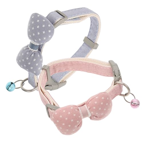 DRESSOOS 2 Stück Haustier Halsband Halsband Für Haustier Halsband Für Katze Haustier Bowknot Halskette Heimtierbedarf Haustier Halsband Ornament von DRESSOOS