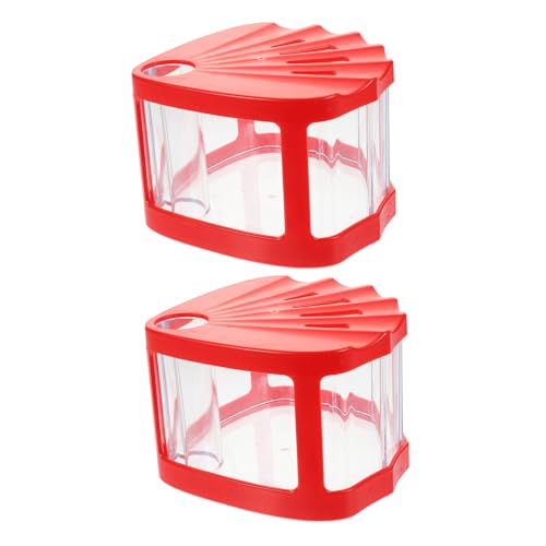 DRESSOOS 2 Stück Kleines Aquarium Für Zuhause Automatischer Kühler Starter Aquarium Fischfilter Tisch Aquarium Aquarium Mit Pumpe Fischglas Tisch Aquarium Dekoration Roter von DRESSOOS