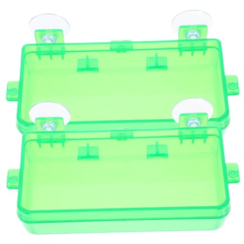 DRESSOOS 2St Futterstelle für Reptilien Schildkrötengehege Reptilienschale Gecko-Wassernapf Käfig Reptilienfutterautomat Reptilienfutterstation Gecko-Feeder Speisewasserbecken Plastik Green von DRESSOOS