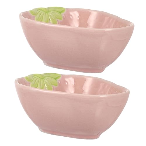 DRESSOOS 2St Hamster-Futterteller Aufbewahrungsbehälter für Hundefutter Heu tierfutterbehälter pet Bowl Essen Nudelholz Chinchilla-Schüssel Futternapf für Kaninchen Keramik Rosa von DRESSOOS