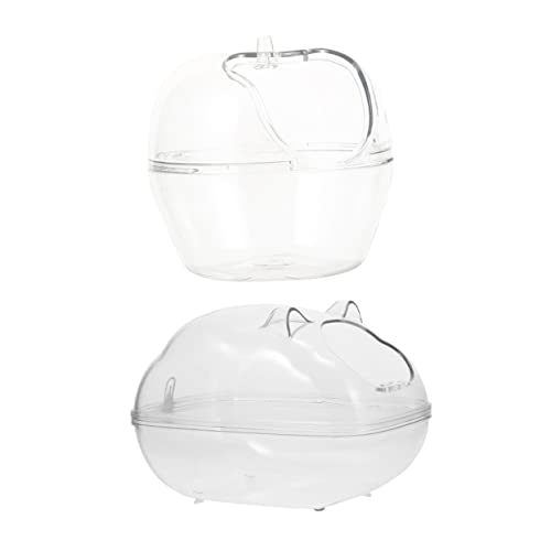 DRESSOOS 2St Hamsterbad Wasserspender für Vögel Hamster-Sand-Badewanne Kleiner Vogelkäfig Hamstertoilette Hamster klo Hamster sandbad Hamstersandbad Hamster-Badewannen Plastik Transparent von DRESSOOS