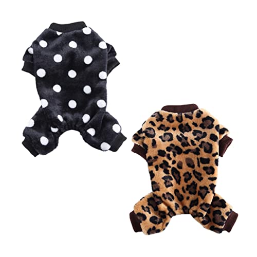 DRESSOOS 2St Haustier-Pyjama Hundehose Auto Hunde-Hoodie Hündchen Vlies hundeoverall Dog Costume hundepyjama Haustierkleidung Haustierpyjama Hunde-Pyjama Herbst-Haustier-Outfit Polyester von DRESSOOS