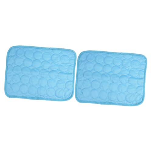 DRESSOOS 2St Hund Eismatte Kühlendes Hundebett Haustier kühle Matte kleine Tiere Katze kühlmatten für Haustiere Haustierkühlmatte matratzenauflage Hund Sommermatte Hund Coole Matte Blue von DRESSOOS