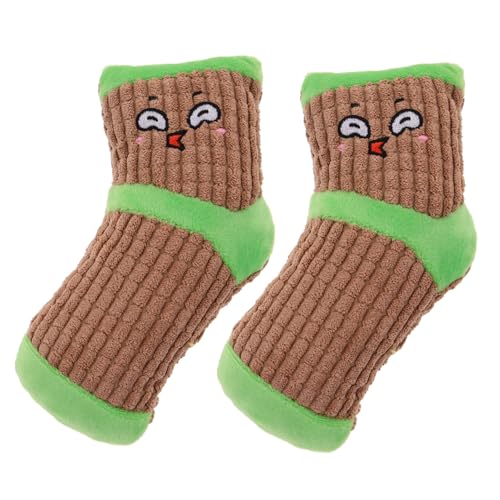 DRESSOOS 2St Klangspielzeug Plüschsocken-Kauspielzeug Plüschspielzeug für Welpen Urlaubsplüsch-Kauspielzeug für Haustiere Plüschtier Quietscher für Hundespielzeug Cartoon-Hundespielzeug von DRESSOOS