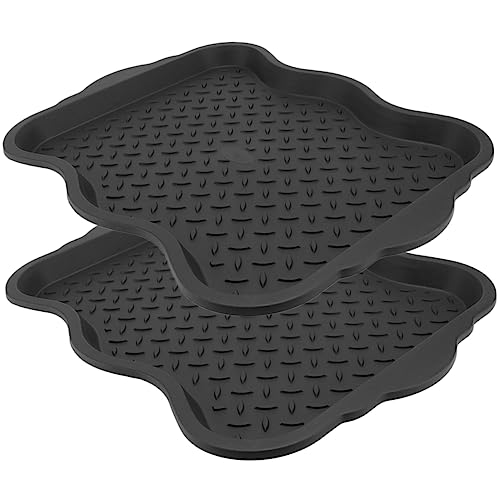 DRESSOOS 2St Schuhablage kofferraummatten schuhteppich Shoe Insole Shoe pad Tabletts für Pflanzen Stiefelablage Praktisches Tablett Boot-Schuh-Futtermatte für Haustiere Plastik Black von DRESSOOS