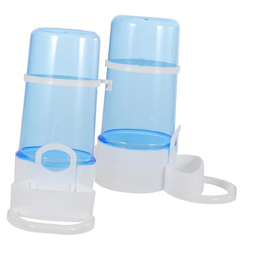 DRESSOOS 2St Wasserspender und Futterautomat für Haustiere Kleiner Futterautomat automatische Zuführung meerschweinchen wasserflasche Hamster füttern Kaninchen trinkschale Blue von DRESSOOS