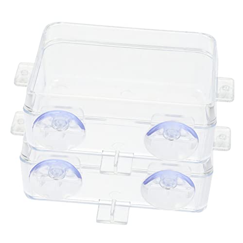 DRESSOOS 2st Futterstelle Für Reptilien Reptilienthermostat Luftbefeuchter Für Reptilien Wassernapf Für Eidechsen Reptilienschale Gecko-Essen Futterspender Für Eidechsen Transparent Plastik von DRESSOOS