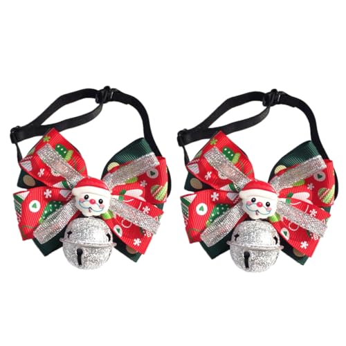 DRESSOOS 2st Halsband Mit Schleife Für Haustiere Haustier Weihnachtsfliege Hundehalsband Mit Fliege Haustier-Halskette Schmuckstück Hundepflege Kostüm Hund Glocke Halsband Krawatte Handbuch von DRESSOOS