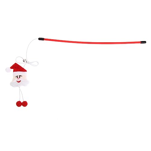 DRESSOOS 2st Katzen-Teaser Haustier Spielzeug Weihnachtskatzenstrumpf Spielzeug Weihnachtsspielzeug Für Haustiere Stick Katzenspielzeug Katzentrainer Zauberstab Stock Katze Pp Rot von DRESSOOS