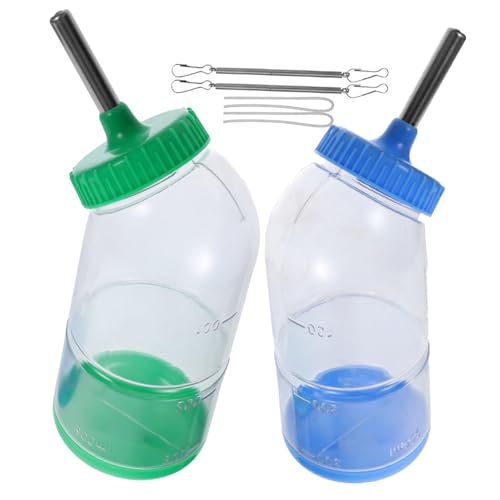 DRESSOOS 2st Trinkbrunnen Für Haustiere Schwerkraft-futterspender Für Haustiere Käfig Haustier-wasserflasche Wasserflasche Für Hamster Trinkbrunnen Für Kaninchen Hase Rostfreier Stahl Blue von DRESSOOS