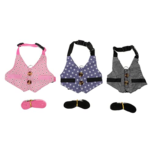 DRESSOOS 3 Sätze Hasenkleidung Haustier Nest Kleintiertunnel Kühlweste für Hunde Schweine Bunny Suit hasenkostüme Bunny Outfit Kaninchenanzug und Leine Geschirrleine für Kaninchen Baumwolle von DRESSOOS